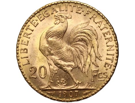 Francja, 20 franków 1907, Kogut - 2