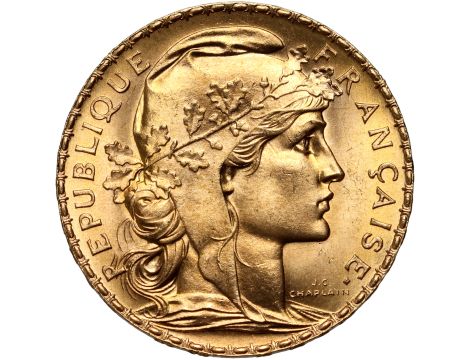 Francja, 20 franków 1908, Kogut