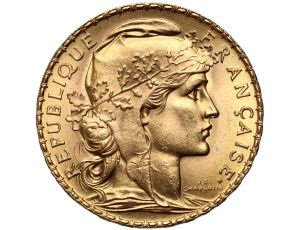 Francja, 20 franków 1908, Kogut