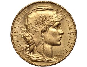 Francja, 20 franków 1910, Kogut