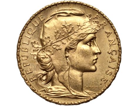 Francja, 20 franków 1910, Kogut