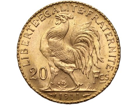 Francja, 20 franków 1911, Kogut - 2