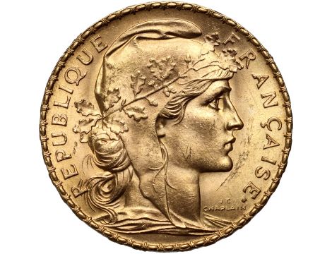 Francja, 20 franków 1914, Kogut