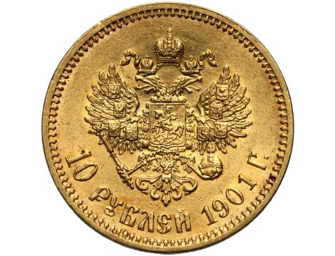 Rosja, Mikołaj II, 10 rubli 1901 (AR) - 2