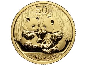 Chiny, 50 juanów 2009, Panda, 1/10 uncji złota