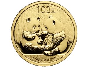 Chiny, 100 juanów 2009, Panda, 1/4 uncji złota