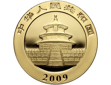 Chiny, 500 juanów 2009, Panda, 1 uncja złota - 2