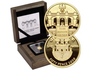 Gibraltar, 50 pensów 2020, Grób Nieznanego Żołnierza, 1/10 uncji złota