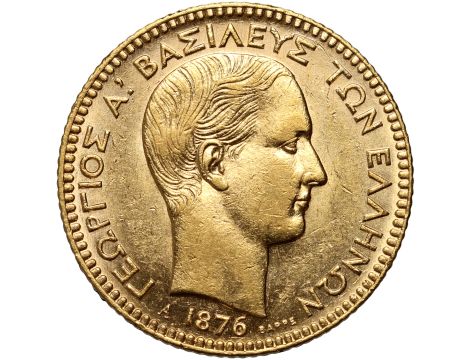 Grecja, Jerzy I, 20 drachm 1876 A, Paryż