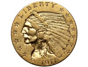 4889. USA, 2,5 dolara 1911, Filadelfia, Indianin