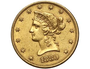 4891. USA, 10 dolarów 1880 O, Nowy Orlean, Liberty