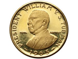 Liberia, 12 dolarów 1965, 70. urodziny prezydenta Williama Tubmana