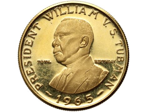 Liberia, 12 dolarów 1965, 70. urodziny prezydenta Williama Tubmana