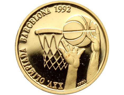 Kuba, 10 pesos 1990, Olimpiada w Barcelonie 1992, 1/10 uncji złota