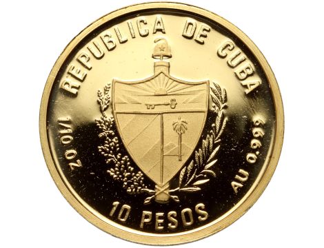Kuba, 10 pesos 1990, Olimpiada w Barcelonie 1992, 1/10 uncji złota - 2
