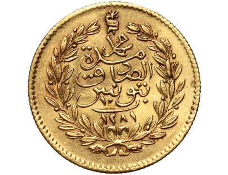 Tunezja, 10 piastrów AH1281 (1864) - 2