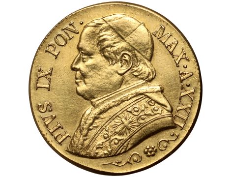 Watykan, Państwo Kościelne, Pius IX, 10 lirów 1867 R, Rzym