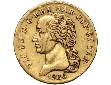 Włochy, Królestwo Sardynii, Wiktor Emanuel I, 20 lirów 1820