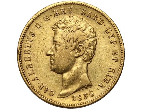 Włochy, Sardynia, Karol Albert, 50 lirów 1836, Turyn