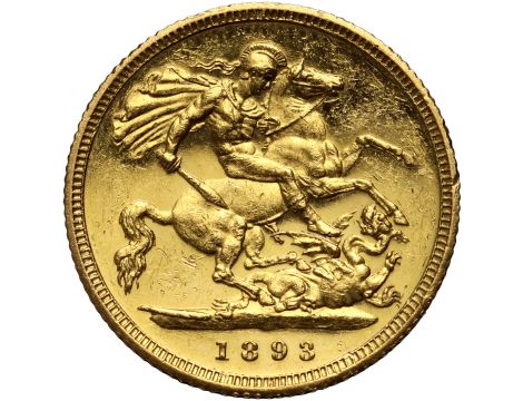 Wielka Brytania, Wiktoria, 1/2 suwerena 1893, Proof - 2