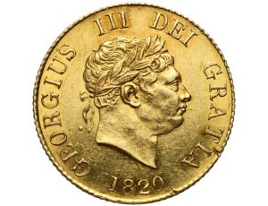 4912. Wielka Brytania, Jerzy III, 1/2 suwerena 1820
