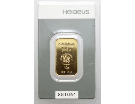 Sztabka złota 10 g Argor-Heraeus