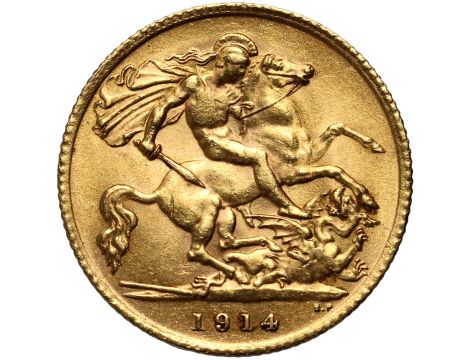 Wielka Brytania, Jerzy V, 1/2 suwerena 1914 - 2