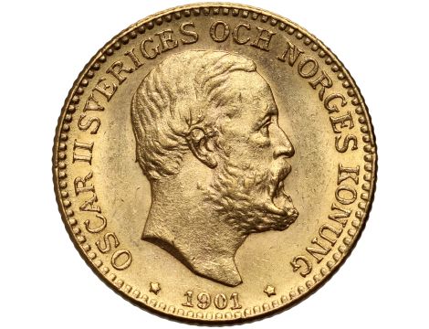 Szwecja, Oskar II, 10 koron 1901