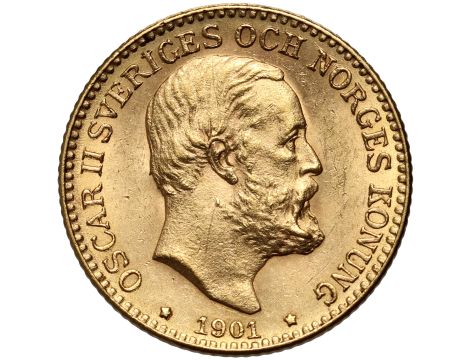 Szwecja, Oskar II, 10 koron 1901