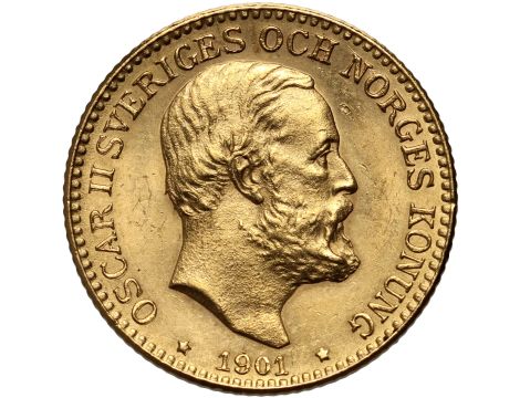 Szwecja, Oskar II, 10 koron 1901