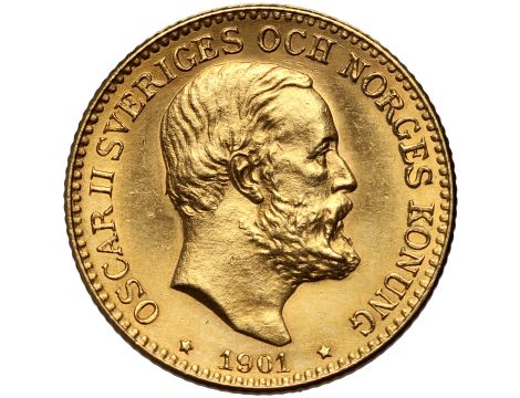 Szwecja, Oskar II, 10 koron 1901