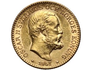 4934. Szwecja, Oskar II, 10 koron 1901