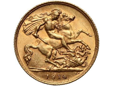 Wielka Brytania, Jerzy V, 1/2 suwerena 1914 - 2