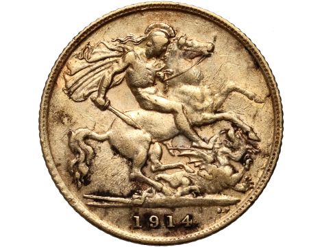Wielka Brytania, Jerzy V, 1/2 suwerena 1914 - 2