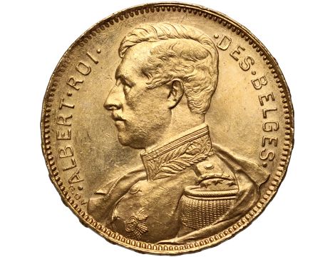 Belgia, Albert I, 20 franków 1914, Des Belges