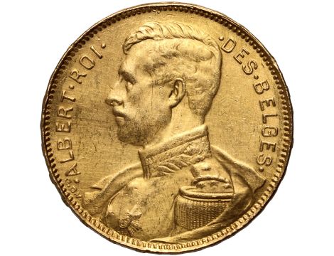 Belgia, Albert I, 20 franków 1914, Des Belges