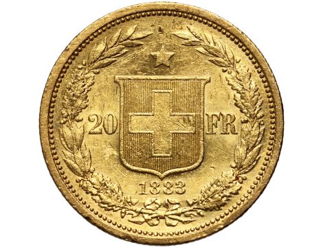 Szwajcaria, 20 franków 1883, Libertas - 2