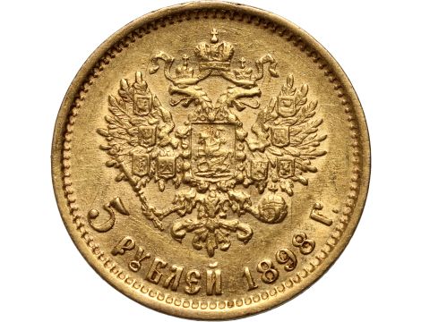 4981. Rosja, Mikołaj II, 5 rubli 1898 (AG) - 2