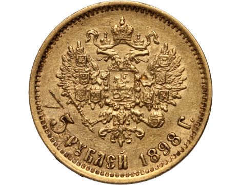 4985. Rosja, Mikołaj II, 5 rubli 1898 (AG) - 2