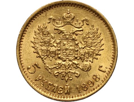 4986. Rosja, Mikołaj II, 5 rubli 1898 (AG) - 2