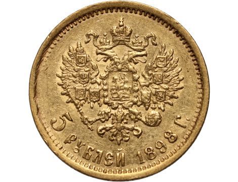 4988. Rosja, Mikołaj II, 5 rubli 1898 (AG) - 2