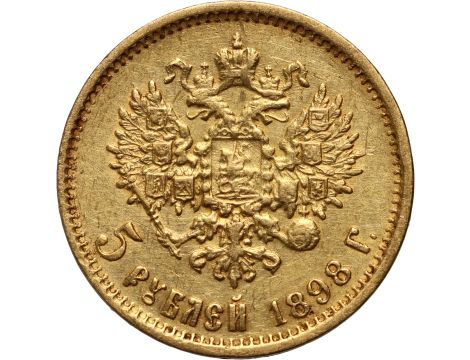 4989. Rosja, Mikołaj II, 5 rubli 1898 (AG) - 2