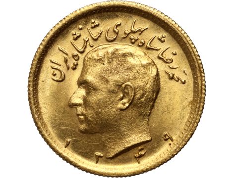 4996. Iran, Mohammad Reza Pahlawi, 1/2 Pahlavi 1349 (1970)
