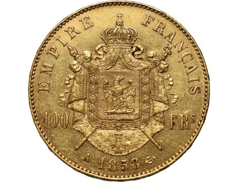 4999. Francja, Napoleon III, 100 franków 1858 A, Paryż - 2