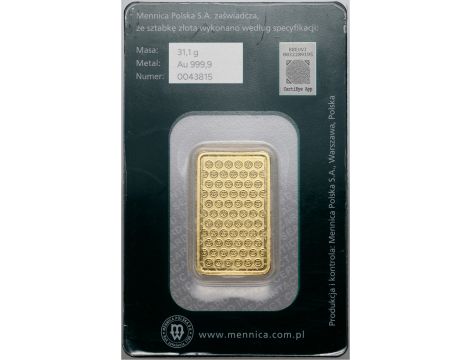 5014. Sztabka złota 1 oz Mennica Polska - 2