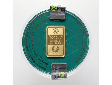 5015. Sztabka złota 1 oz Mennica Polska