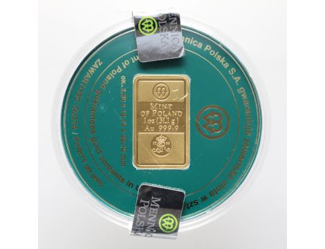 5015. Sztabka złota 1 oz Mennica Polska - 2