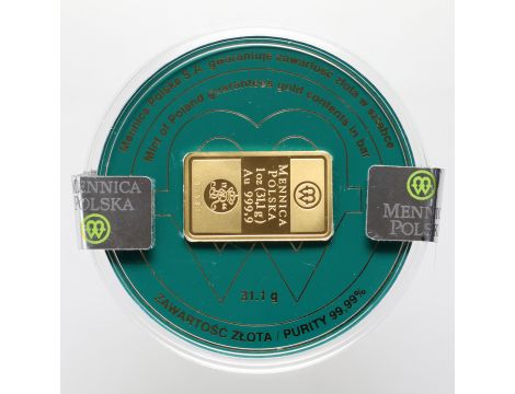 5015. Sztabka złota 1 oz Mennica Polska - 3