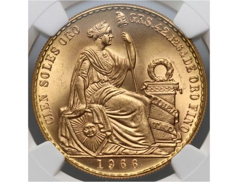 5018. Peru, 100 soli 1966/56, NGC MS64 - 2