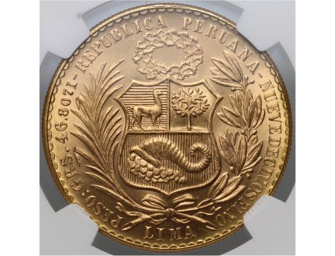 5018. Peru, 100 soli 1966/56, NGC MS64 - 3